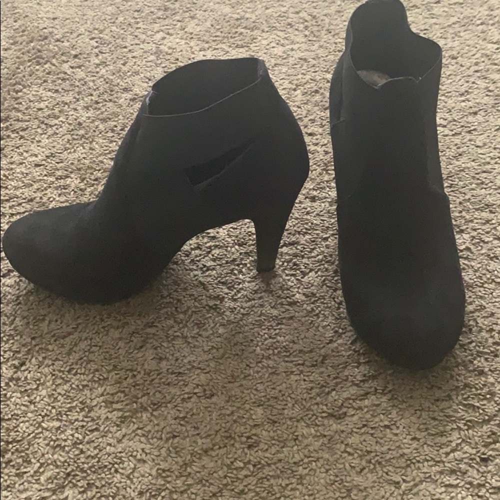 High heel booties with ankle cut outs
